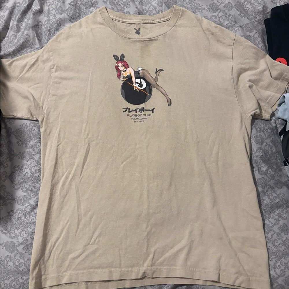 PLAYBOY Tan Graphic Short Sleeve Tee